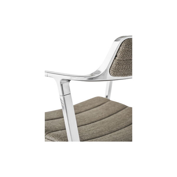 VIPP452 Swivel Chair with Gliders, dark sand/polished aluminium, Vipp