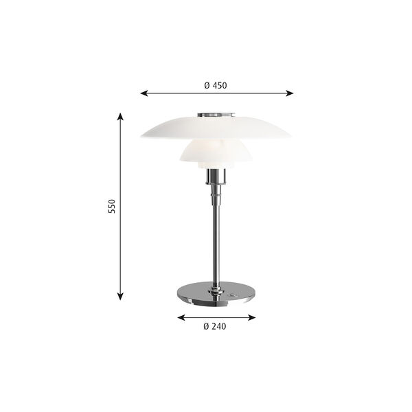 PH 4&frac12;-3&frac12; glas bordlampe, Louis Poulsen