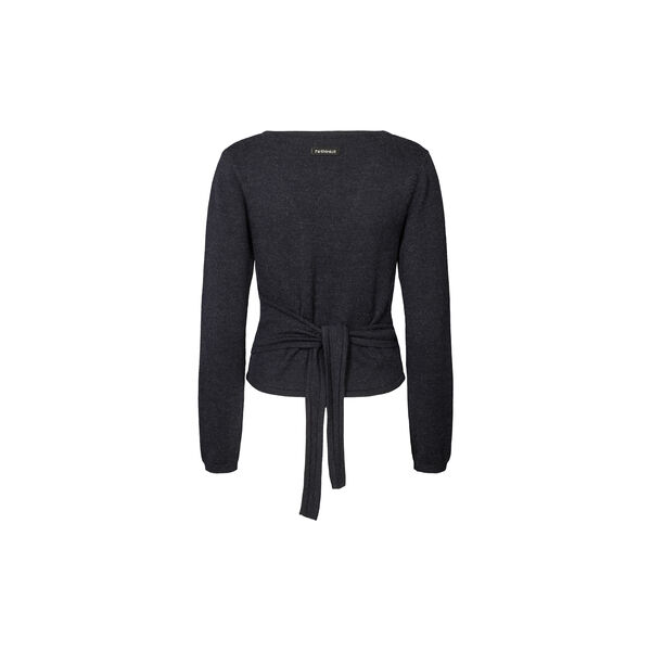 Wool Wrap Cardigan Keep Me, dark navy melange, Rethinkit