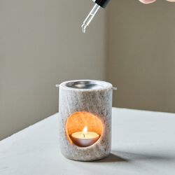 Oliebr&aelig;nder MKMarble, beige/s&oslash;lv finish, Meraki