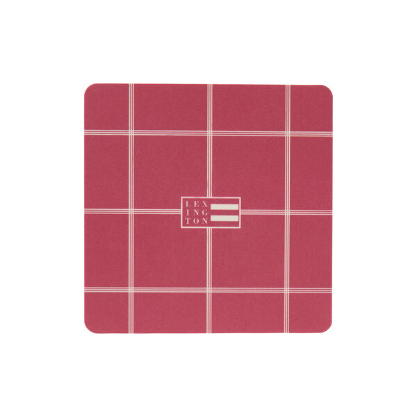 Laminated Coaster | Gift Set Of 4 | Red/Light Beige |  Glasbrik, Lexington