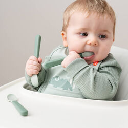 Foodie Easy-grip babyske 3-pak, green Foodie Easy-grip babyske 3-pak, green, Done by Deer