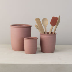 Knabstrup Syltekrukke 1 L, dark rose, Knabstrup Keramik