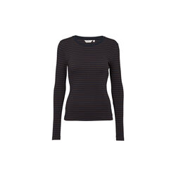 Ludmilla LS Tee, chocolate torte / black, Basic Apparel