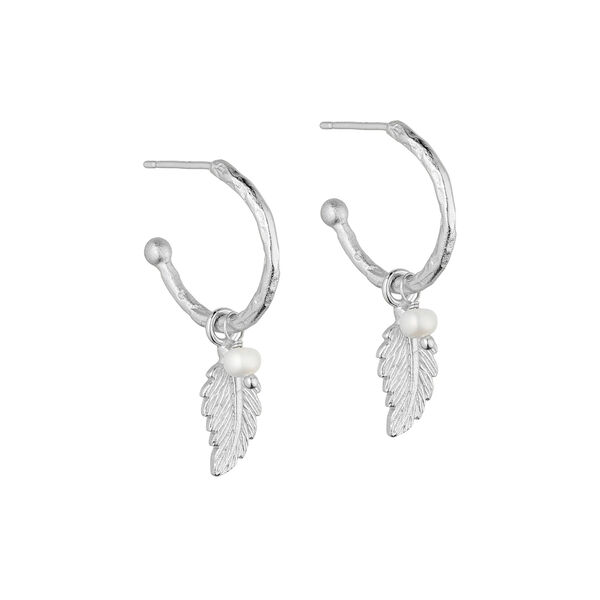 Linn hoops med vedh&aelig;ng, fors&oslash;lvet, Pure by Nat