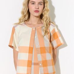 Frankie Shirt, orange checked, HUNK&Oslash;N