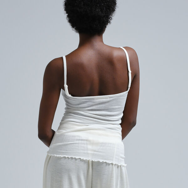 Cotton Spaghetti Top, off-white Cotton Spaghetti Top, off-white, Seamless Basic