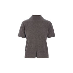 Kumo cashmere kort&aelig;rmet bluse, shark melange, BITTE KAI RAND