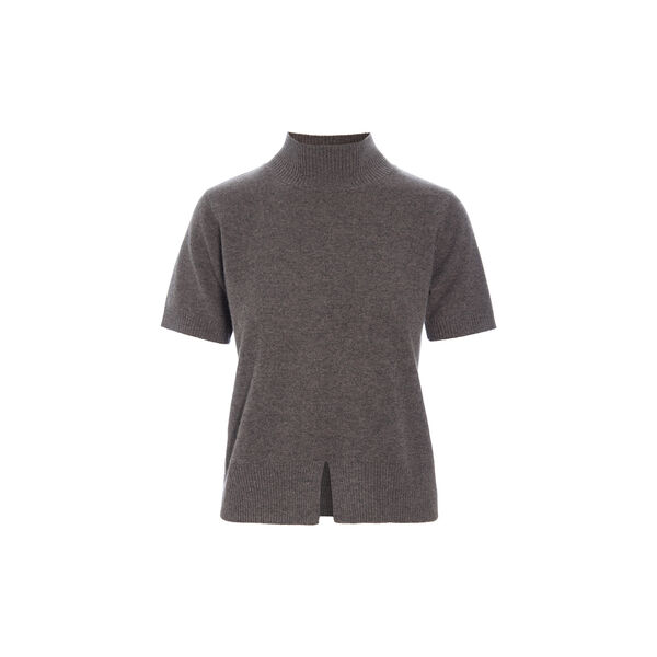 Kumo cashmere kort&aelig;rmet bluse, shark melange, BITTE KAI RAND