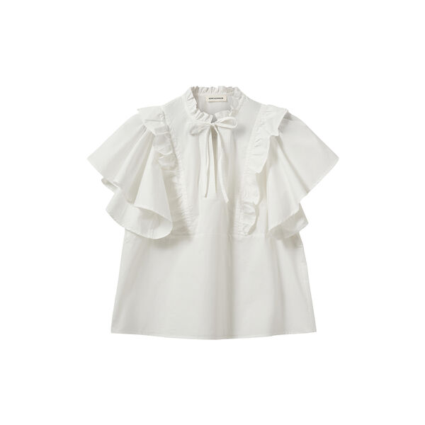 MERLINDASW FRILL TOP, white alyssum, Sofie Schnoor