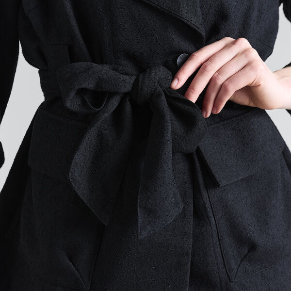 Bouclino jakke med bælte, black, BITTE KAI RAND