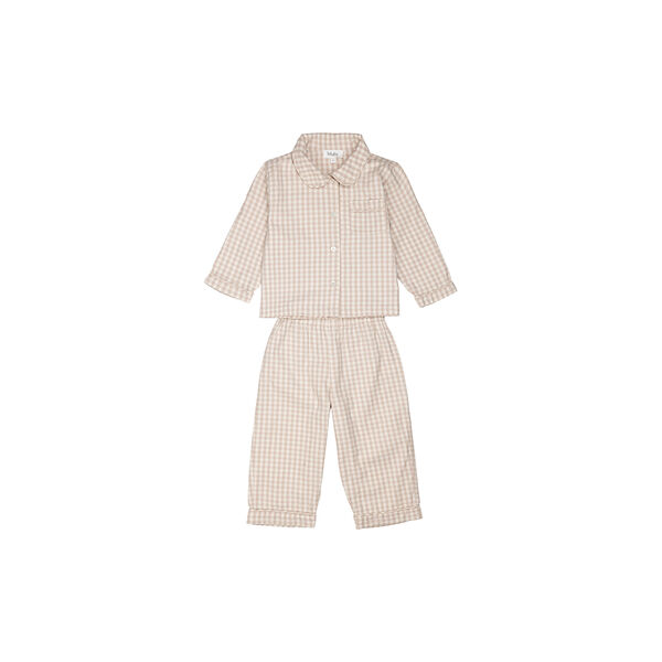 Classic Pyjamas, beige gingham, Lalaby