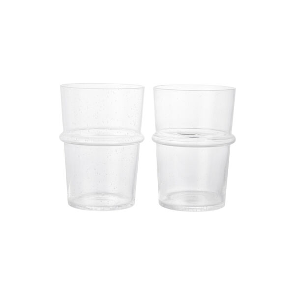 Boya Tall Glasses 2 stk., clear with bubbles, Ferm Living