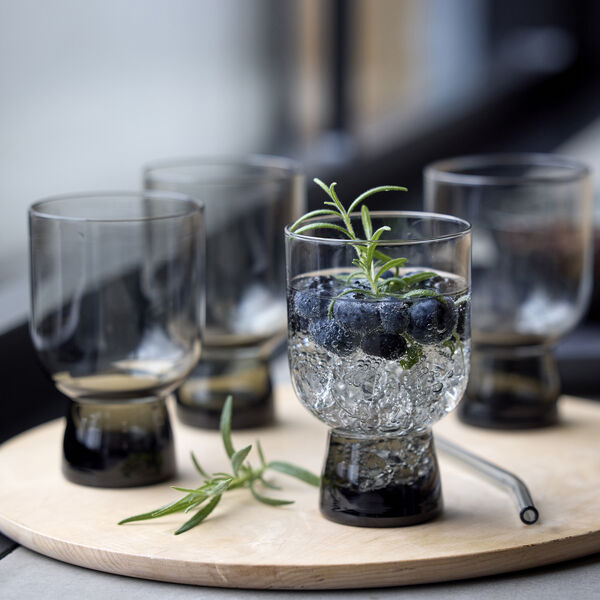 Sorrento vandglas 4 stk., smoke, Lyngby Glas