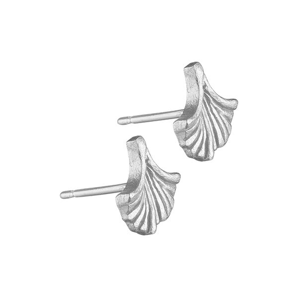 Øreringe med blad, sølv, Pure by Nat