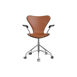 Serie 7&trade; 3217 forsidepolstret kontorstol, Grace Walnut, Fritz Hansen