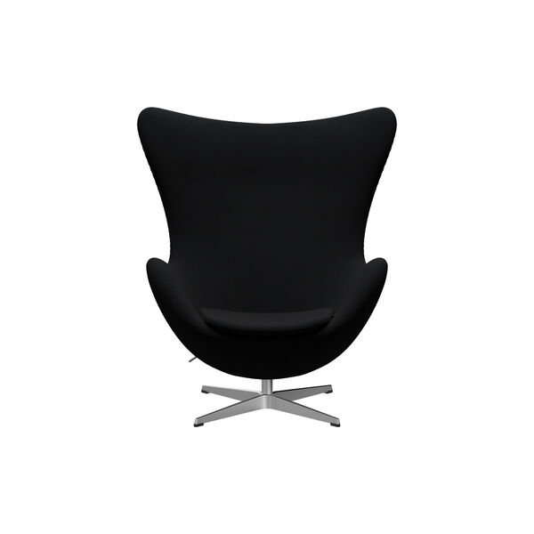 &AElig;gget&trade; 3316 loungestol, Christianshavn 1175 black uni/satin brushed aluminium, Fritz Hansen