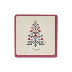 Laminated Coaster | Gift Set Of 4 | Red/Light Beige |  Glasbrik, Lexington