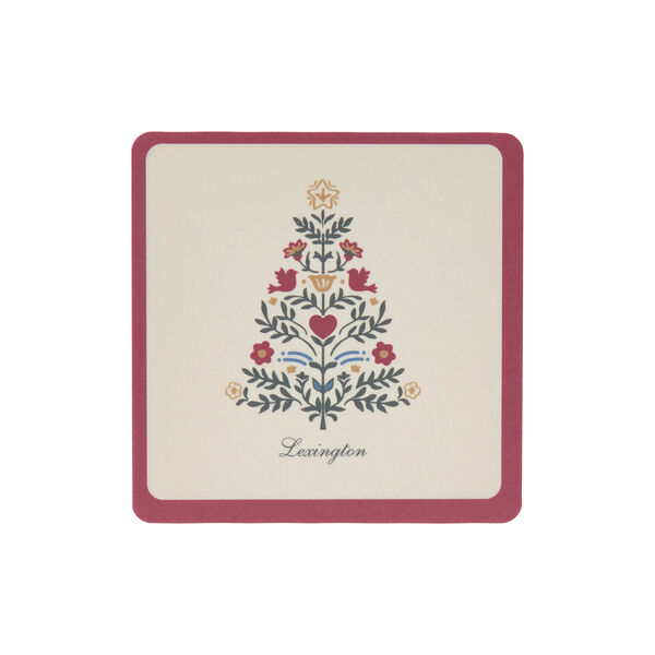 Laminated Coaster | Gift Set Of 4 | Red/Light Beige |  Glasbrik, Lexington