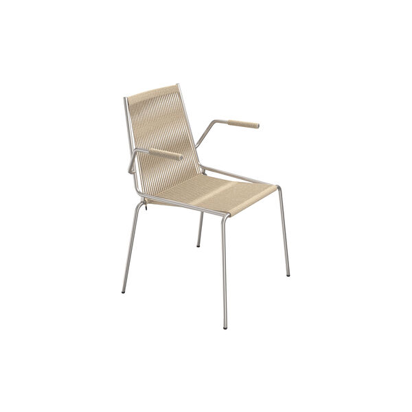 Noel Armrest Chair, steel/nature linen Noel Armrest Chair, steel/nature linen, Thorup Copenhagen