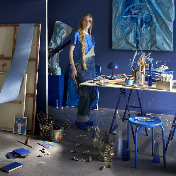 Panthella 160 Portable bordlampe, opaque indigo, Louis Poulsen