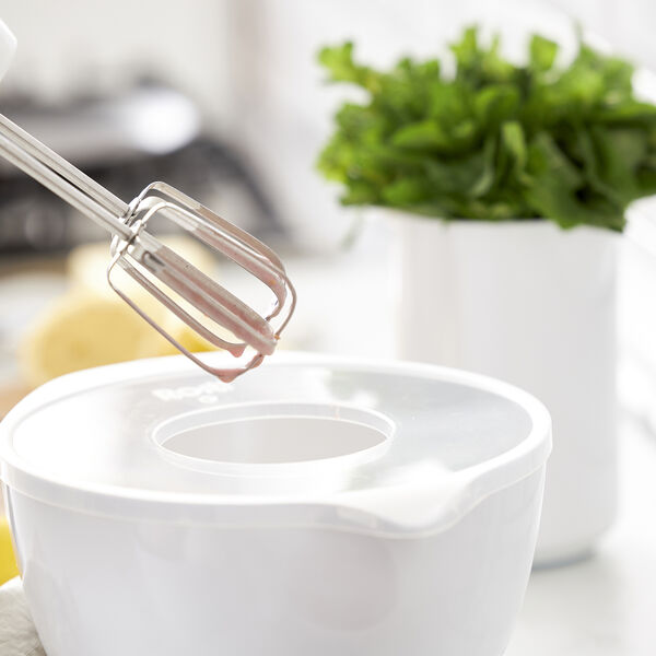 NEW Margrethe røreskål m. piskelåg, hvid, Rosti