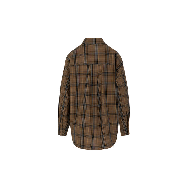 CC Heart ALIA loose shirt, golden brown check, Coster Copenhagen