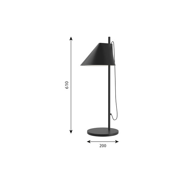 Yuh bordlampe, sort, Louis Poulsen
