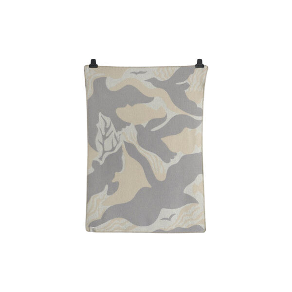 FUGL OG FISK Half Size Throw, grey/beige, Røros Tweed