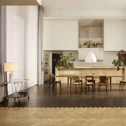 Gravity Table Lamp, white marble/canvas, GUBI