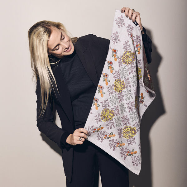 Jacquard & Broderet &oslash;kologisk viskestykke, Humdakin