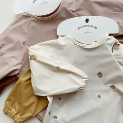 2-pak langærmet hagesmæk, cherry, Konges Sløjd