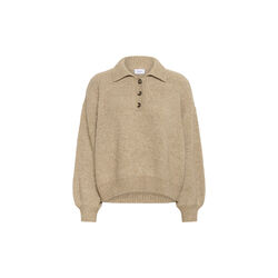 OttolineSZ Polo Pullover, tannin melange, Saint Tropez
