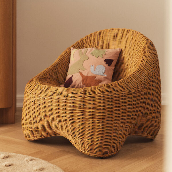 Willora Kids Lounge Chair | Natural | B&oslash;rnestol, Ferm Living
