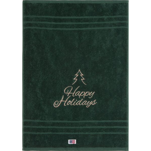 Original Towel Happy Holidays, juniper green/lt beige, Lexington