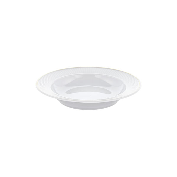 Plissé dyb tallerken Ø 22 cm, hvid/guld Plissé dyb tallerken Ø 22 cm, hvid/guld, Pillivuyt