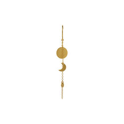 Sun and Moon Earring with Chain Single, gold, Stine A Jewelry