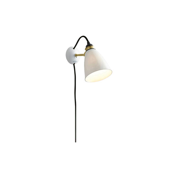 Hector 30 Wall Light Plug with Switch and Cable, natural white/black, Original BTC