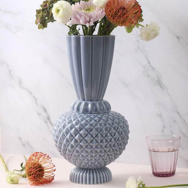 Samusrium Jumbobell vase, bl&aring;/gr&aring;, Dottir Nordic Design