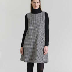 Chesu &aelig;rmel&oslash;s kjole, black/ivory pepita, BITTE KAI RAND