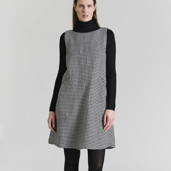 Chesu &aelig;rmel&oslash;s kjole, black/ivory pepita, BITTE KAI RAND