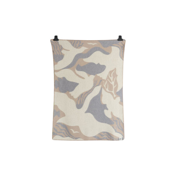 FUGL OG FISK Half Size Throw, grey/beige, Røros Tweed