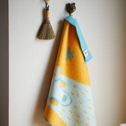 BAMSE Baby Size Throw, turquoise/orange, Røros Tweed