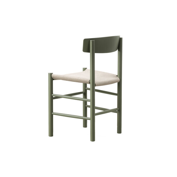 J39 Mogensen s&aelig;depolstret stol, khaki green/natur kanvas, Fredericia Furniture