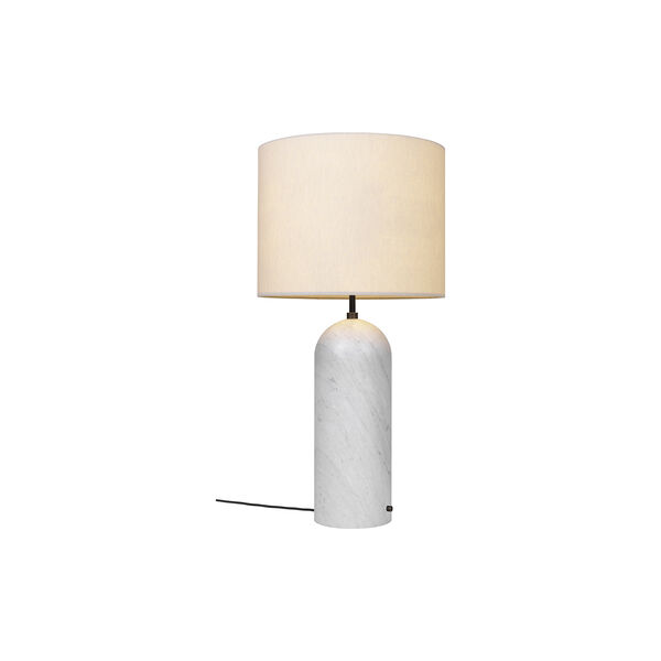 Gravity XL Floor Lamp, white marble/canvas, GUBI