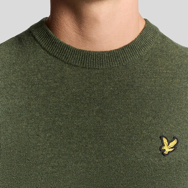 Lambswool Blend Crew Neck Jumper, deep depths marl, Lyle & Scott
