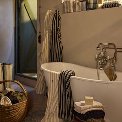 Striped Terry Towel, blackish navy/lt beige Striped Terry Towel, blackish navy/lt beige, Lexington
