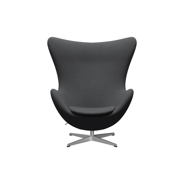 &AElig;gget&trade; 3316 loungestol, Christianshavn 1172 grey uni/satin brushed aluminium, Fritz Hansen
