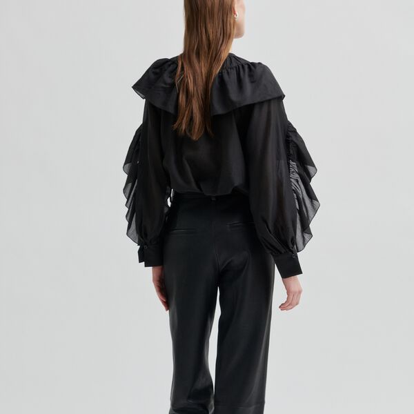 Fria Frill Blouse, black, Second Female