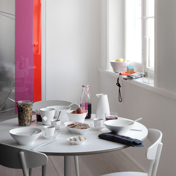 Hvid Elements espressokop med underkop 9 cl, Royal Copenhagen